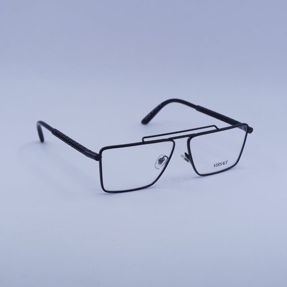 Versace VE1295 1433 Eyeglasses Matte Black 57mm Rectangle Frame - Picture 4 of 10